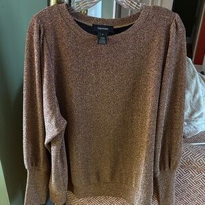 NEW Karen Kane Gold sparkle pullover crewneck dressy top